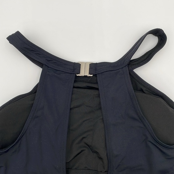 Holipick Black One-Piece Monokini Swimsuit High Neck Cutout Snap/Hook Closure - Picture 8 of 17